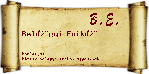 Belágyi Enikő névjegykártya